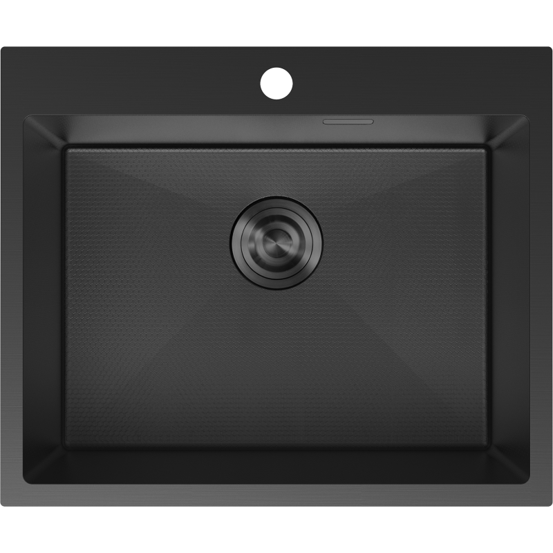 Mexen Solix Edelstahlspüle 1-becken 600 x 500 mm, schwarz HC - 6408601000-70HC