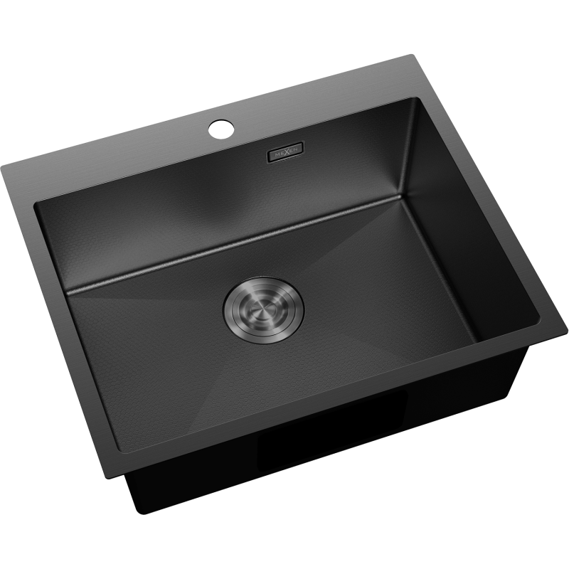 Mexen Solix lava-louça em aço inoxidável 1-cuba 600 x 500 mm, preto HC - 6408601000-70HC