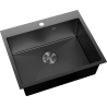 Mexen Solix Spüle aus Edelstahl, 1-Becken, 600 x 500 mm, schwarz HC - 6408601000-70HC