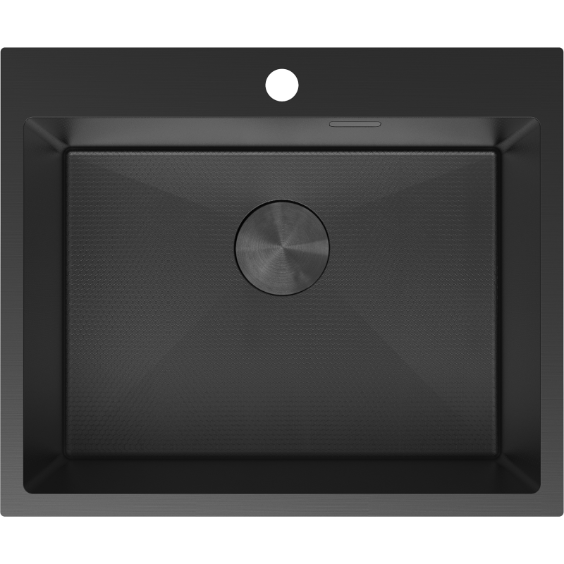 Mexen Solix Edelstahlspüle 1-becken 600 x 500 mm, schwarz HC - 6408601000-70HC