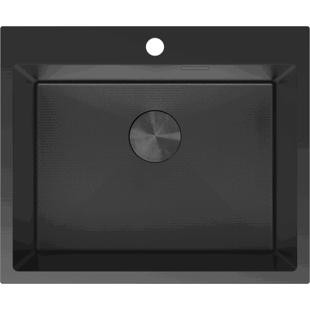 Mexen Solix Spüle aus Edelstahl, 1-Becken, 600 x 500 mm, schwarz HC - 6408601000-70HC
