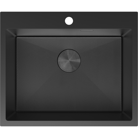 Mexen Solix stalen spoelbak 1-compartiment 600 x 500 mm, zwart HC - 6408601000-70HC