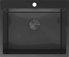 Mexen Solix Edelstahlspüle 1-becken 600 x 500 mm, schwarz HC - 6408601000-70HC