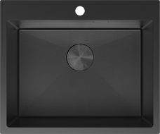Mexen Solix fregadero de acero inoxidable de 1 cubeta 600 x 500 mm, negro HC - 6408601000-70HC