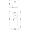 Mexen Trixo évier en acier inoxydable 1 bac 230 x 440 mm, inox - 6411221000-01