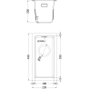 Mexen Trixo roestvrijstalen gootsteen 1-kuip 230 x 440 mm, inox - 6411221000-01