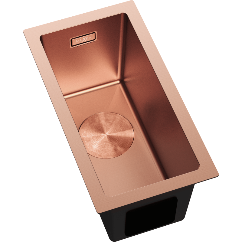 Mexen Trixo fregadero de acero inoxidable de 1 seno 230 x 440 mm, cobre - 6411221000-65