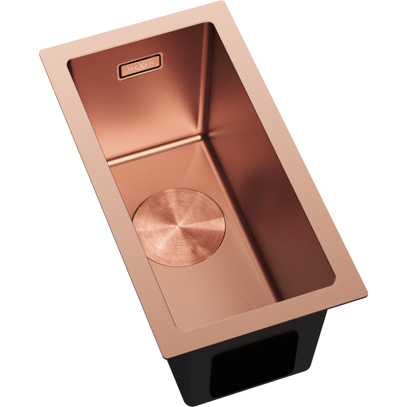 Mexen Trixo lava-loiça de aço inoxidável de 1 bacia 230 x 440 mm, cobre - 6411221000-65
