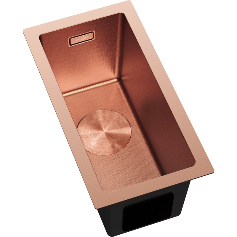 Mexen Trixo fregadero de acero inoxidable de 1 cámara 230 x 440 mm, cobre HC - 6411221000-65HC