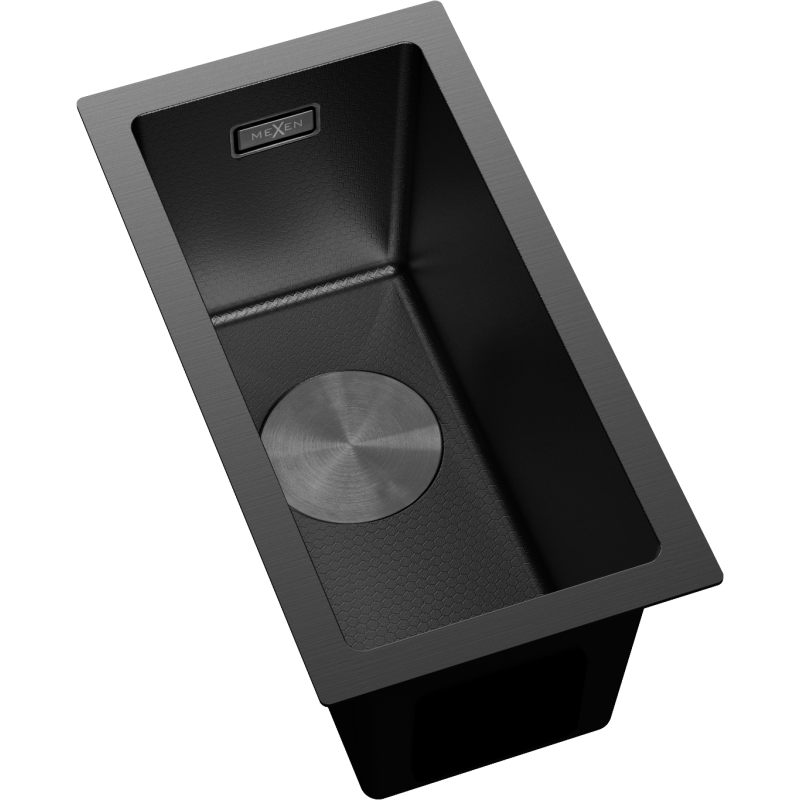 Mexen Trixo fregadero de acero inoxidable de 1 cámara 230 x 440 mm, negro HC - 6411221000-70HC