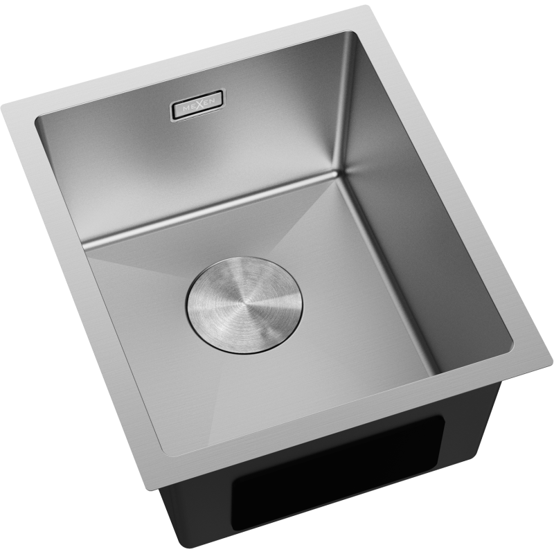 Mexen Trixo stainless steel sink 1-bowl 370 x 440 mm, inox - 6412371000-01