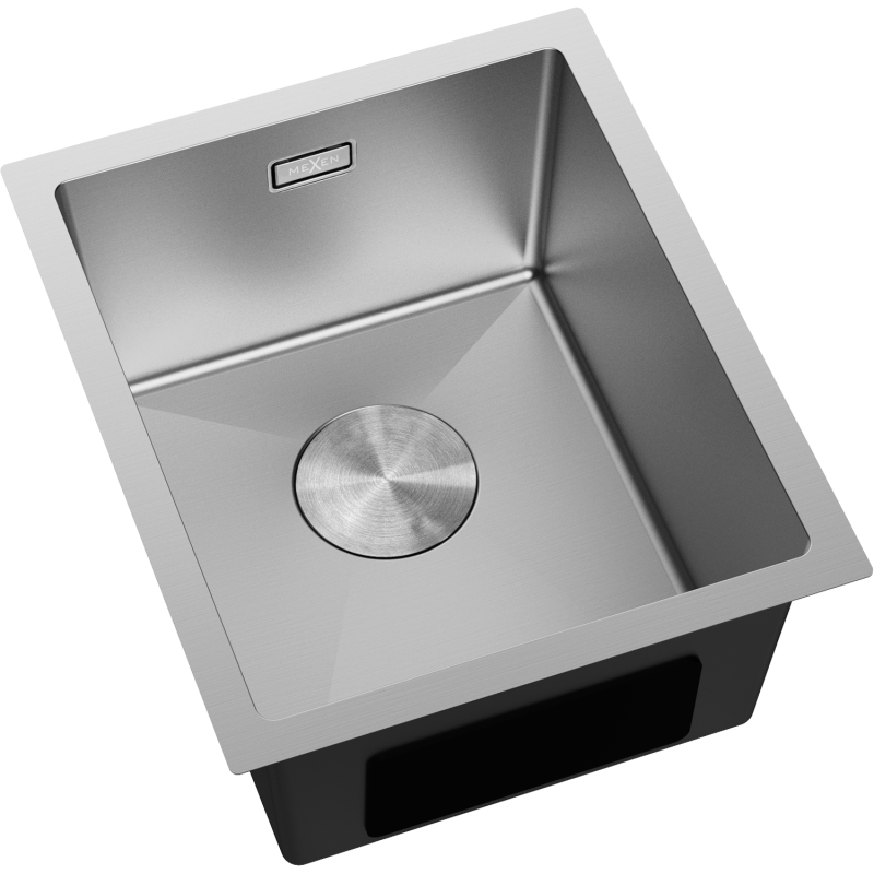 Mexen Trixo stalen spoelbak 1-komorig 370 x 440 mm, inox - 6412371000-01