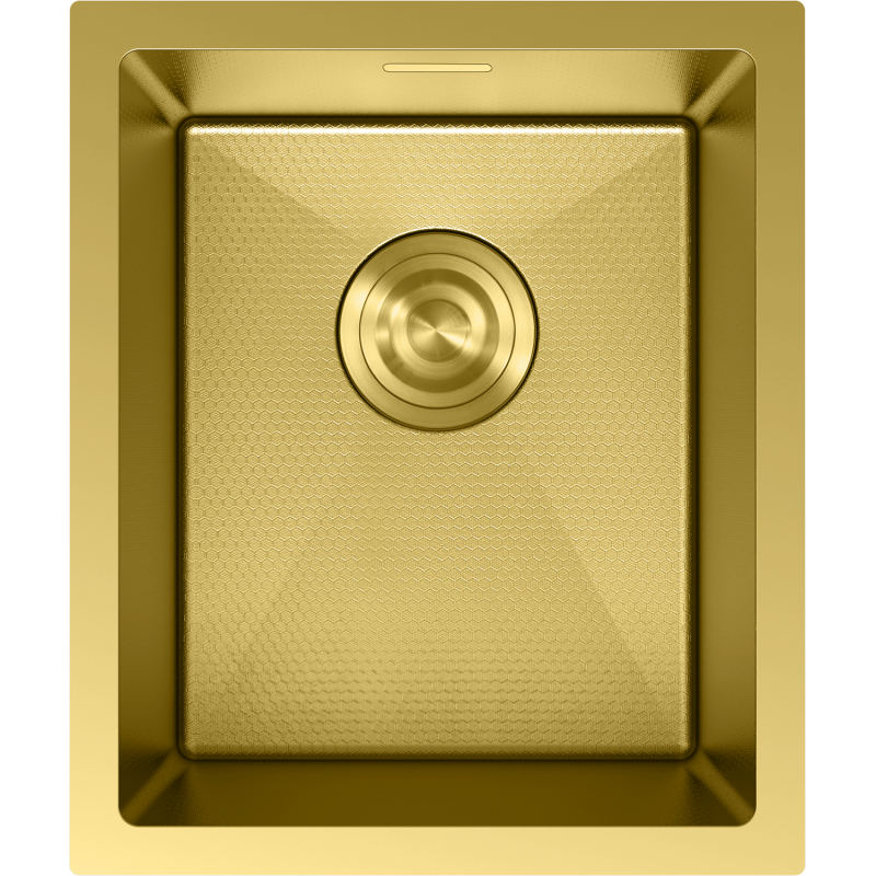 Mexen Trixo évier en acier inoxydable à 1 bac 370 x 440 mm, doré HC - 6412371000-55HC
