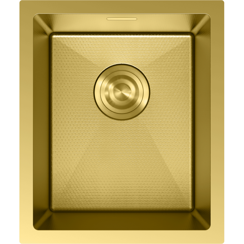 Mexen Trixo fregadero de acero de 1 cubeta 370 x 440 mm, dorado HC - 6412371000-55HC
