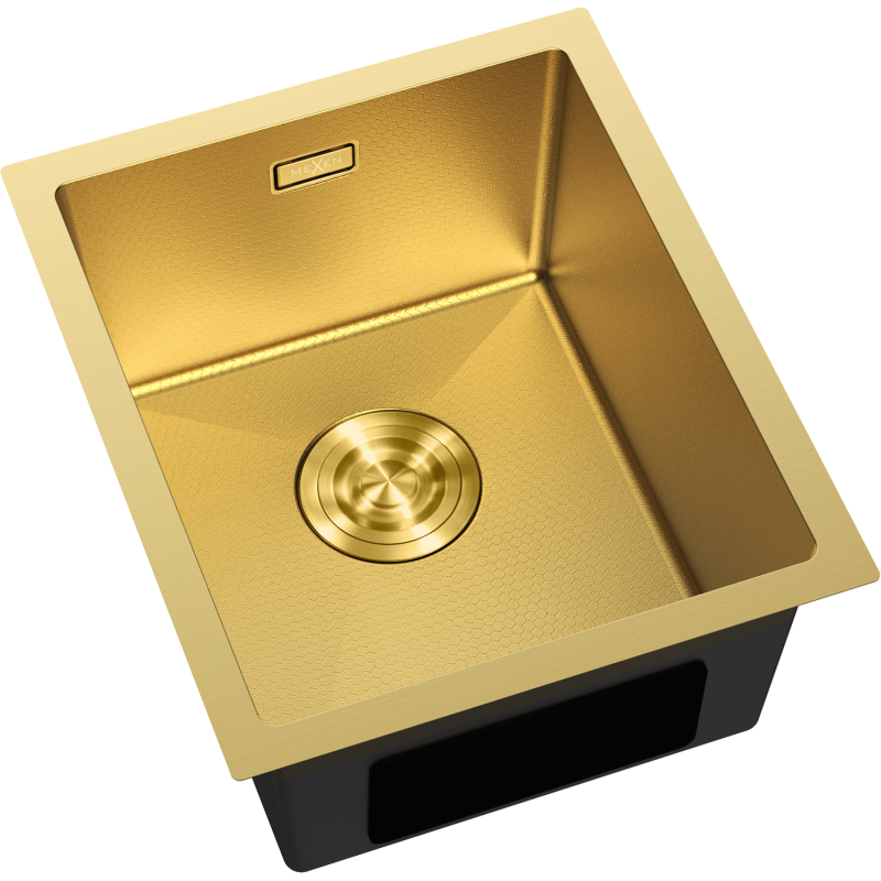 Mexen Trixo évier en acier inoxydable à 1 bac 370 x 440 mm, doré HC - 6412371000-55HC