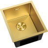 Mexen Trixo évier en acier inoxydable à 1 bac 370 x 440 mm, doré HC - 6412371000-55HC