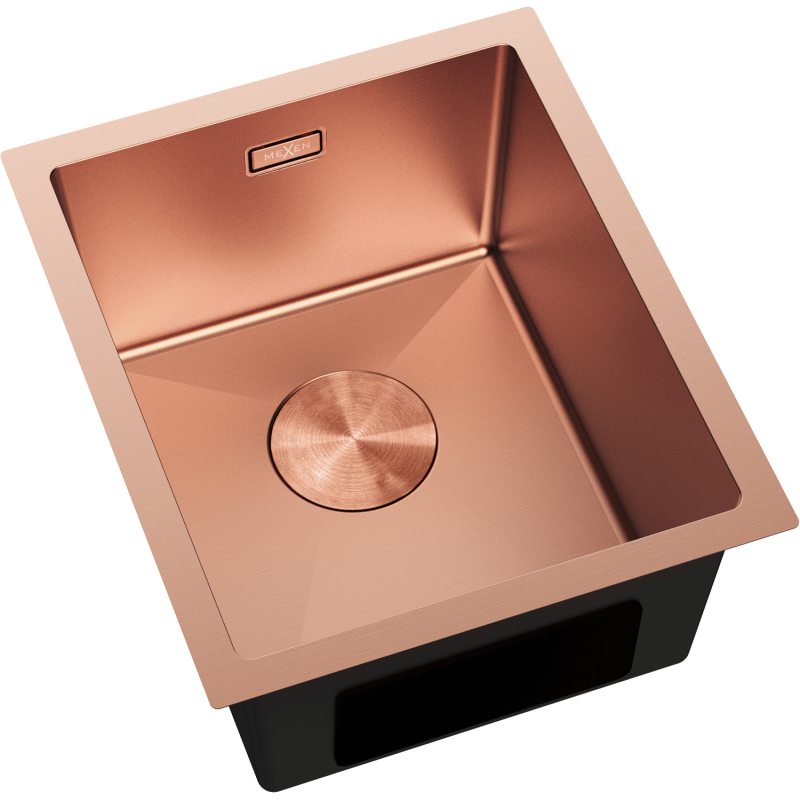 Mexen Trixo fregadero de acero inoxidable 1-cubeta 370 x 440 mm, cobre - 6412371000-65