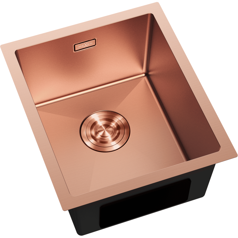 Mexen Trixo fregadero de acero inoxidable 1-cubeta 370 x 440 mm, cobre - 6412371000-65
