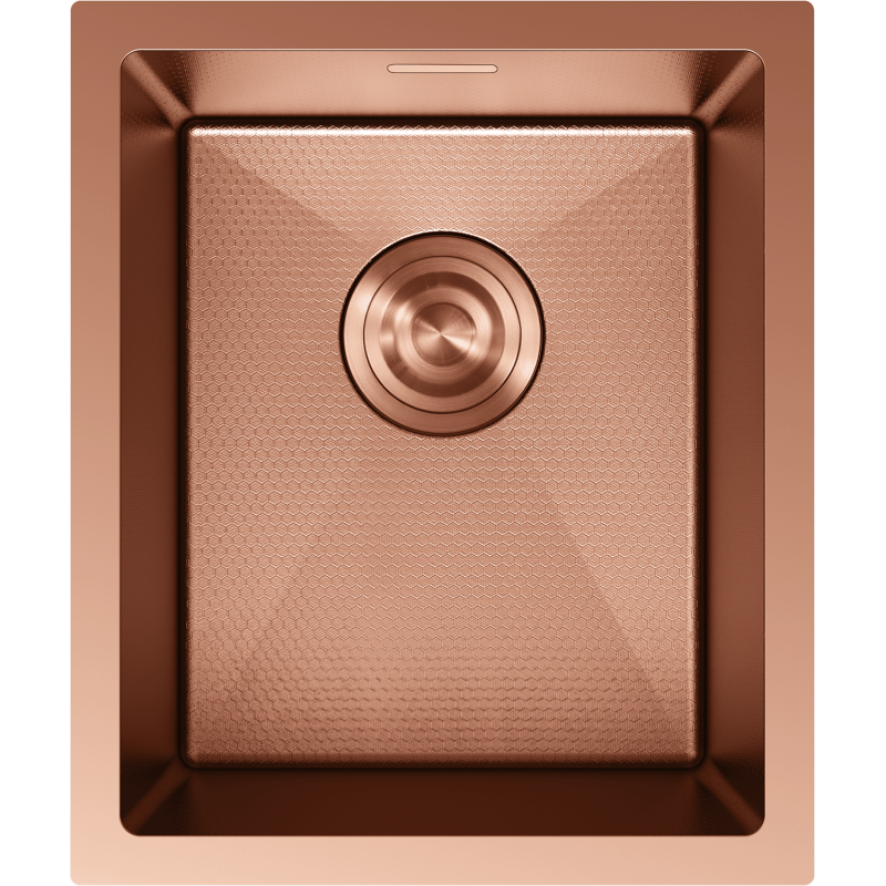 Mexen Trixo fregadero de acero inoxidable de 1 seno 370 x 440 mm, cobre HC - 6412371000-65HC