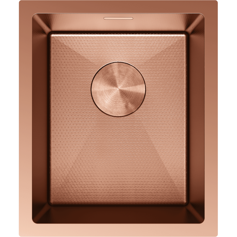 Mexen Trixo fregadero de acero inoxidable de 1 seno 370 x 440 mm, cobre HC - 6412371000-65HC