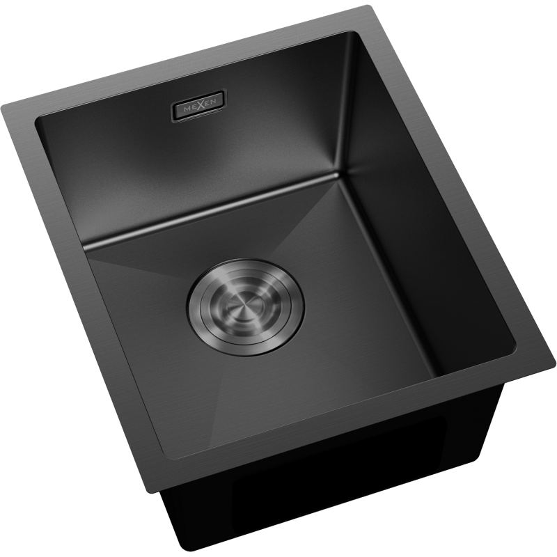 Mexen Trixo lavello in acciaio inox a 1 vasca 370 x 440 mm, nero - 6412371000-70