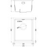 Mexen Trixo roestvrijstalen spoelbak 1-kompartment 370 x 440 mm, zwart HC - 6412371000-70HC