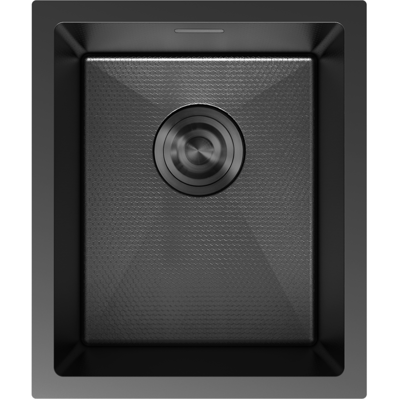 Mexen Trixo zlewozmywak stalowy 1-komorowy 370 x 440 mm, czarny HC - 6412371000-70HC