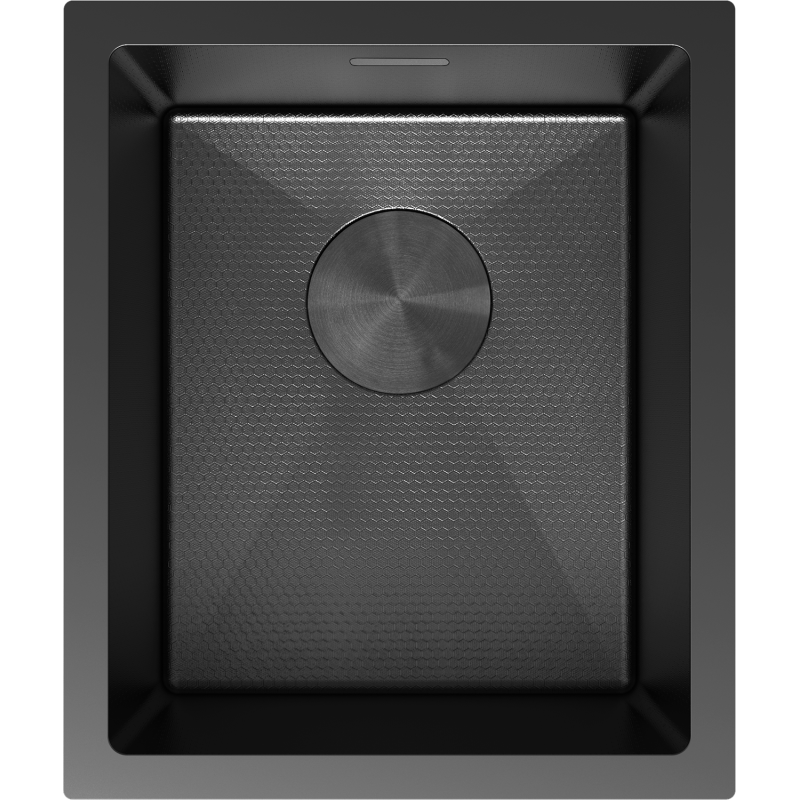 Mexen Trixo fregadero de acero inoxidable de 1 cubeta 370 x 440 mm, negro HC - 6412371000-70HC