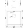 Mexen Trixo évier en acier inoxydable 1 bac 440 x 440 mm, inox - 6413441000-01