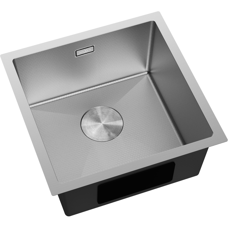 Mexen Trixo lava-loiça em aço inoxidável de 1 cuba 440 x 440 mm, inox HC - 6413441000-01HC