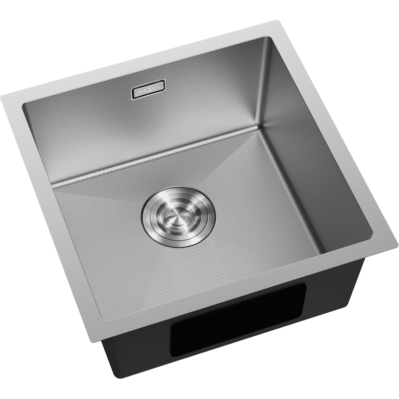 Mexen Trixo lava-loiça em aço inoxidável de 1 cuba 440 x 440 mm, inox HC - 6413441000-01HC