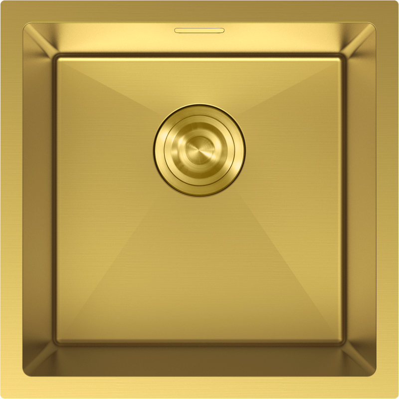 Mexen Trixo fregadero de acero inoxidable de 1 cámara 440 x 440 mm, dorado - 6413441000-55