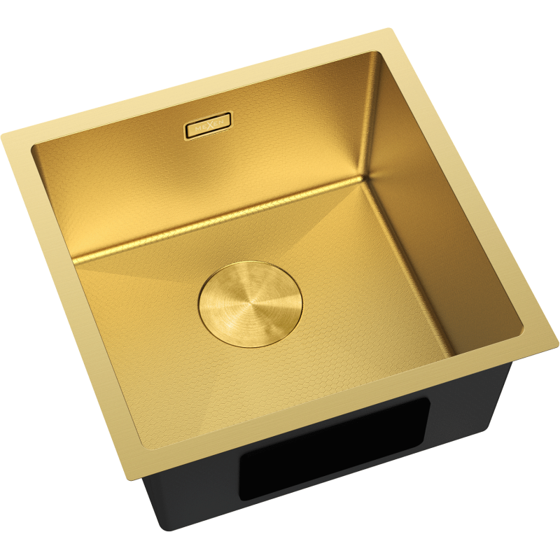 Mexen Trixo stalen gootsteen met één bak 440 x 440 mm, gouden HC - 6413441000-55HC