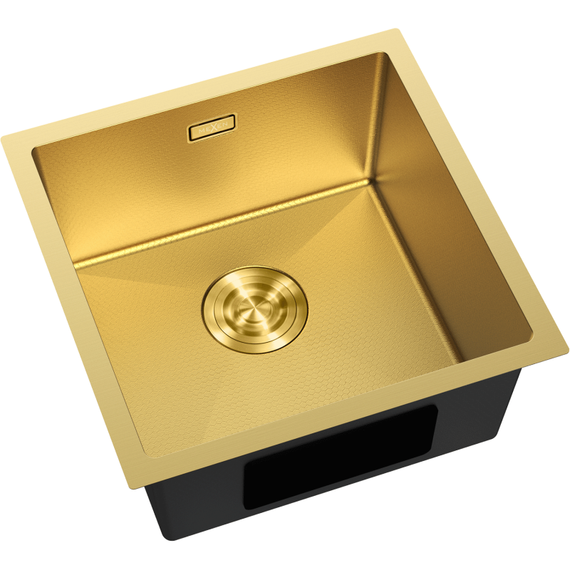 Mexen Trixo lavello in acciaio inox a 1 vasca 440 x 440 mm, oro HC - 6413441000-55HC