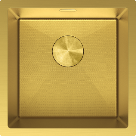 Mexen Trixo fregadero de acero 1-cámara 440 x 440 mm, dorado HC - 6413441000-55HC