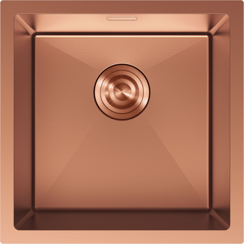 Mexen Trixo teräksinen 1-allas tiskiallas 440 x 440 mm, kupari - 6413441000-65