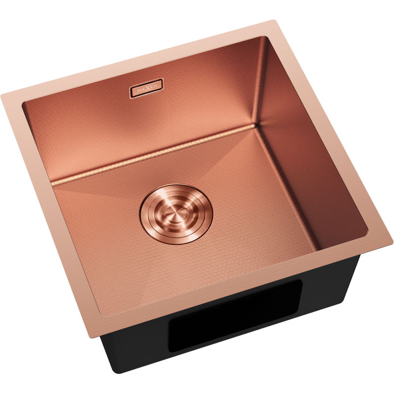 Mexen Trixo steel sink 1-bowl 440 x 440 mm, copper HC - 6413441000-65HC