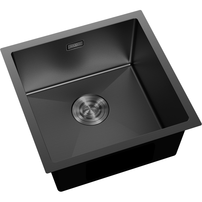 Mexen Trixo fregadero de acero inoxidable de 1 cubeta 440 x 440 mm, negro - 6413441000-70