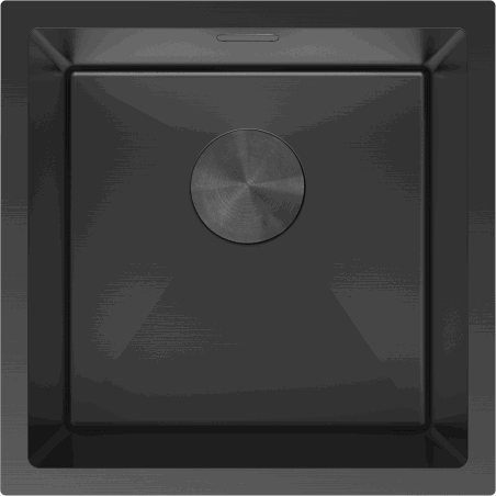 Mexen Trixo roestvrijstalen spoelbak 1-kompartement 440 x 440 mm, zwart - 6413441000-70