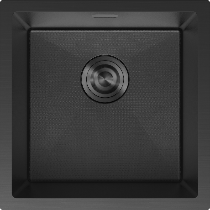 Mexen Trixo roestvrijstalen spoelbak 1-komors 440 x 440 mm, zwart HC - 6413441000-70HC