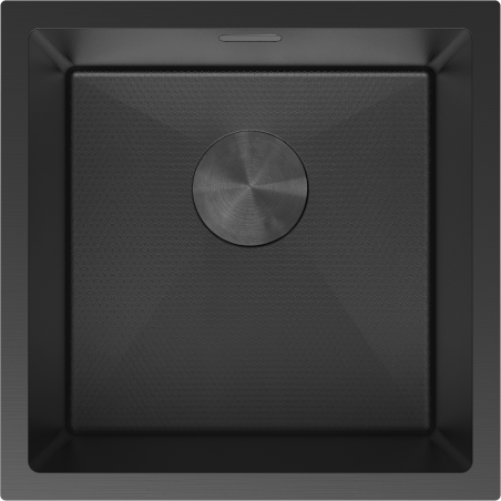 Mexen Trixo roestvrijstalen gootsteen 1-komors 440 x 440 mm, zwart HC - 6413441000-70HC