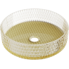 Mexen Aura glazen opbouw wastafel 39 x 39 cm, transparant/goud - 24013951