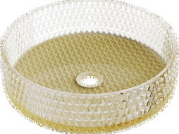 Mexen Aura glazen opbouw wastafel 39 x 39 cm, transparant/goud - 24013951