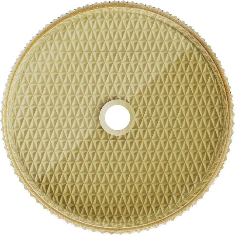 Mexen Aura glazen opbouwwastafel 39 x 39 cm, transparant/goud - 24013951