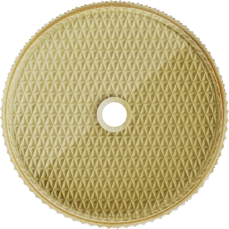 Mexen Aura lavatório de vidro de bancada 39 x 39 cm, transparente/dourado - 24013951