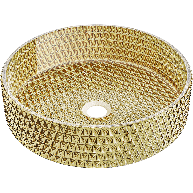 Mexen Aura Glashandfat ovanpå bänken 39 x 39 cm, guld - 24013952