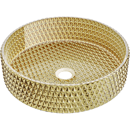 Mexen Aura glazen opbouw wastafel 39 x 39 cm, goud - 24013952