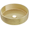 Mexen Aura lavabo da appoggio in vetro 39 x 39 cm, oro - 24013952