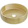 Mexen Aura lavabo en verre à poser 39 x 39 cm, doré - 24013952