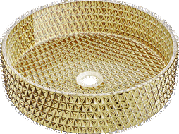 Mexen Aura glazen bovenblad wastafel 39 x 39 cm, goud - 24013952
